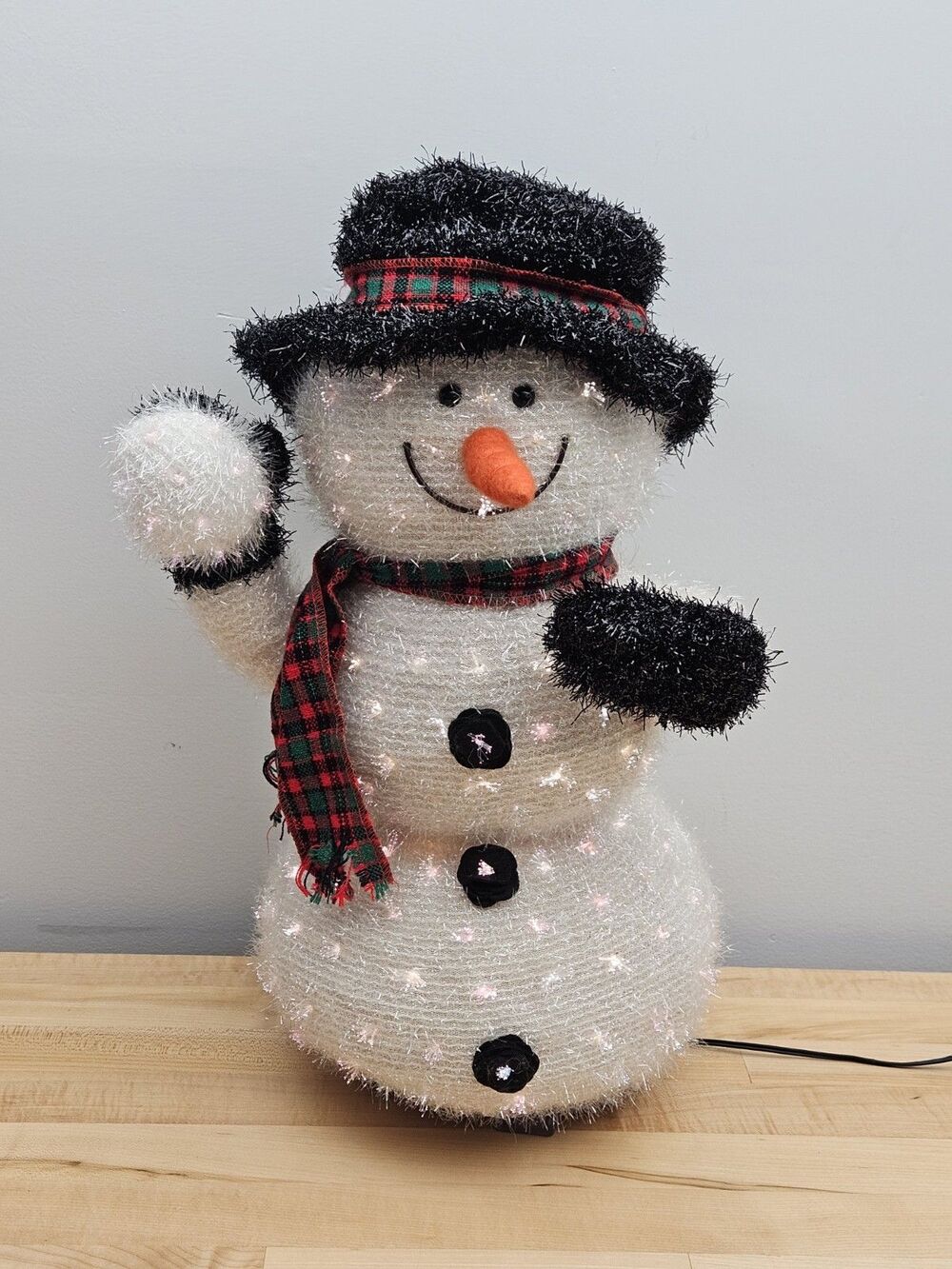 Kirkland's Fiber Optic SNOWMAN  Holiday Lites Animated Music WORKING Vintage